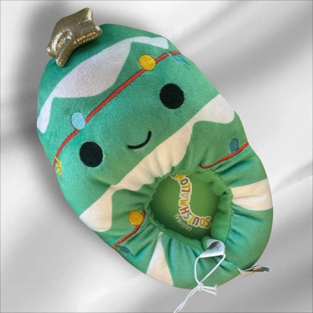 Squishmallows‎ Christmas Tree Slippers Kids Size 4-5 Plush NWT